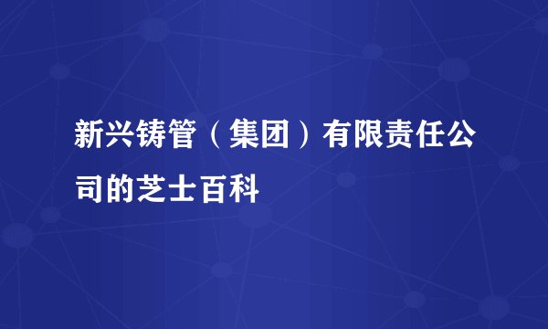 新兴铸管（集团）有限责任公司的芝士百科