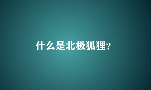 什么是北极狐狸？