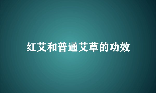 红艾和普通艾草的功效