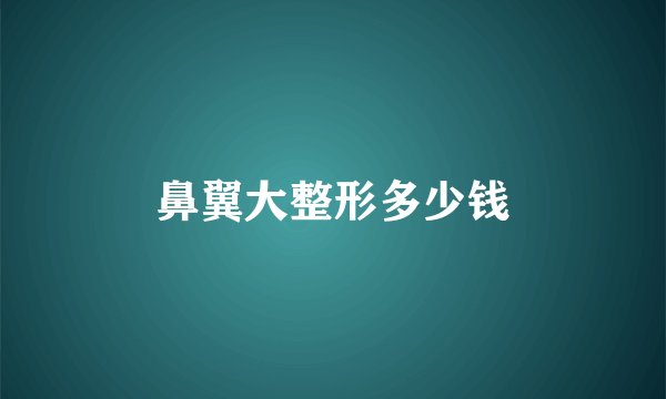 鼻翼大整形多少钱