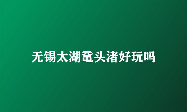 无锡太湖鼋头渚好玩吗
