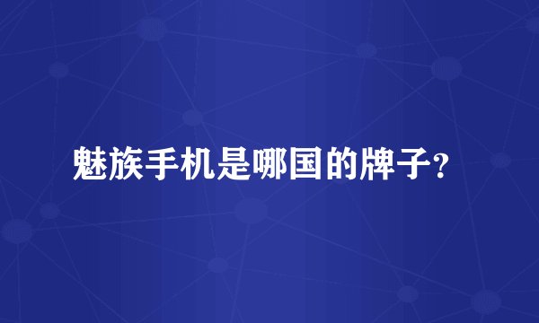 魅族手机是哪国的牌子？