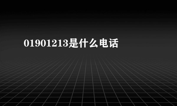 01901213是什么电话