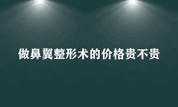 做鼻翼整形术的价格贵不贵
