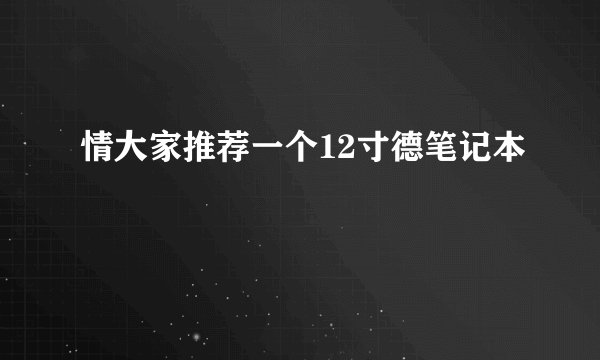情大家推荐一个12寸德笔记本