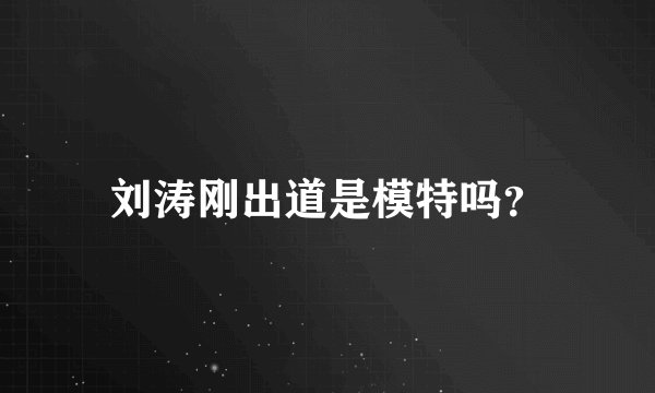 刘涛刚出道是模特吗？