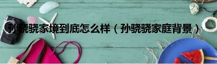 孙骁骁家境到底怎么样（孙骁骁家庭背景）