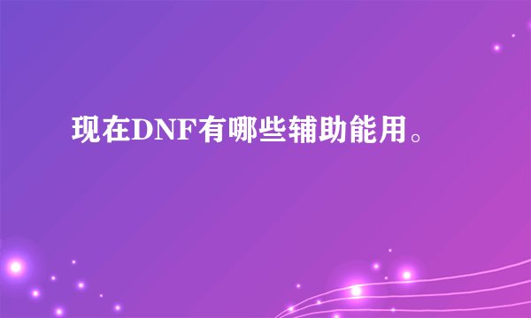 现在DNF有哪些辅助能用。