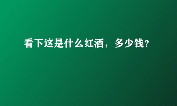看下这是什么红酒，多少钱？