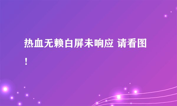热血无赖白屏未响应 请看图 ！