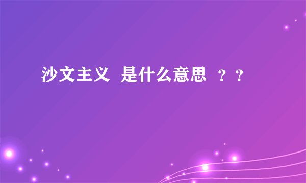 沙文主义  是什么意思  ？？