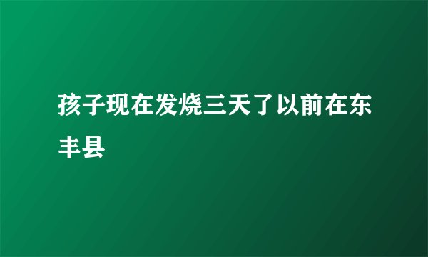 孩子现在发烧三天了以前在东丰县