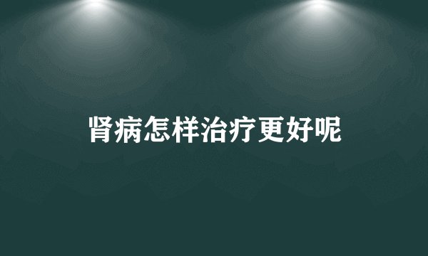 肾病怎样治疗更好呢