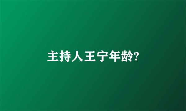 主持人王宁年龄?