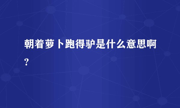 朝着萝卜跑得驴是什么意思啊?