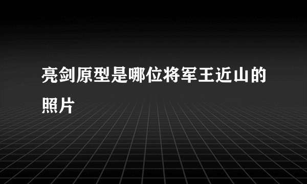 亮剑原型是哪位将军王近山的照片