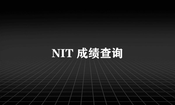 NIT 成绩查询