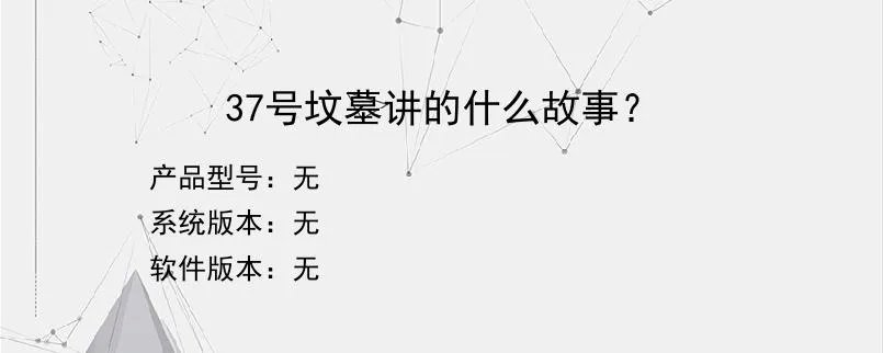 37号坟墓讲的什么故事？