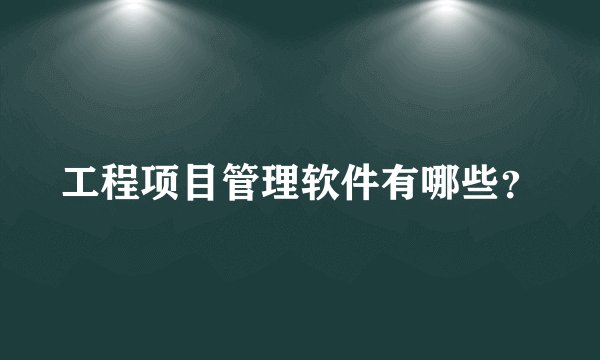 工程项目管理软件有哪些?