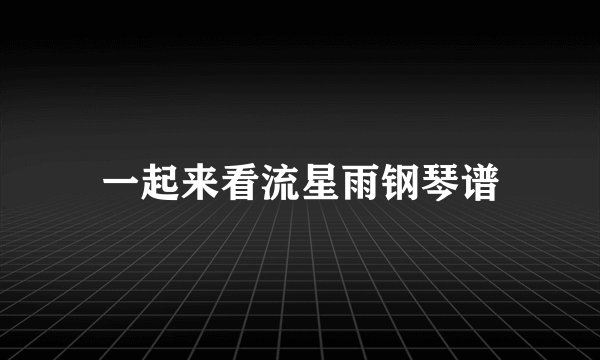 一起来看流星雨钢琴谱
