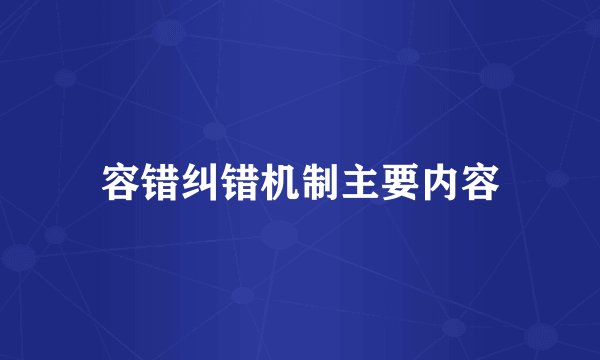 容错纠错机制主要内容
