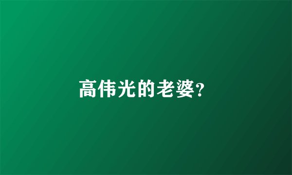 高伟光的老婆？