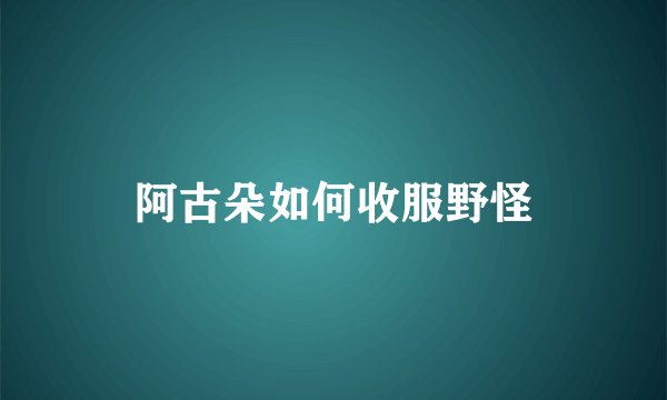 阿古朵如何收服野怪