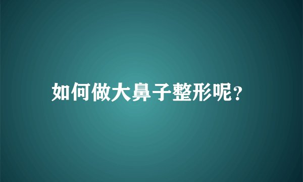 如何做大鼻子整形呢？