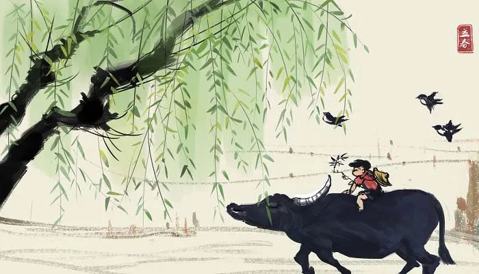 牧童归去横牛背 短笛无腔信口的意思 《村晚》翻译