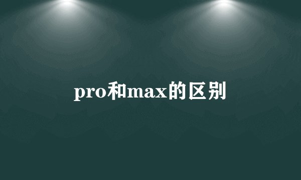 pro和max的区别