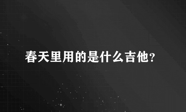 春天里用的是什么吉他？