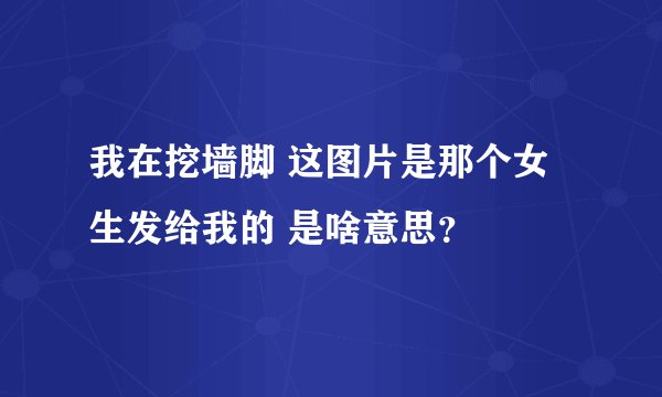 我在挖墙脚 这图片是那个女生发给我的 是啥意思？