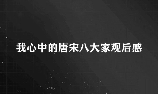 我心中的唐宋八大家观后感