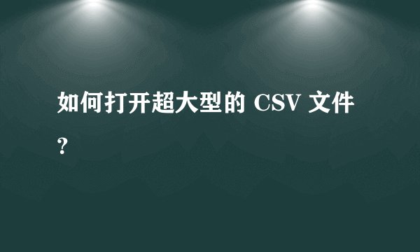 如何打开超大型的 CSV 文件？
