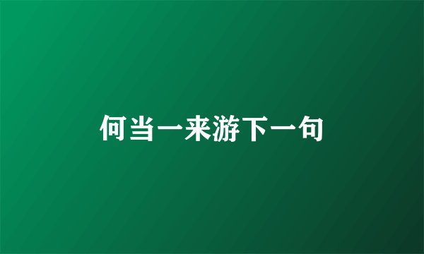 何当一来游下一句