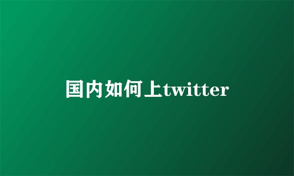 国内如何上twitter