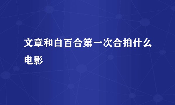 文章和白百合第一次合拍什么电影
