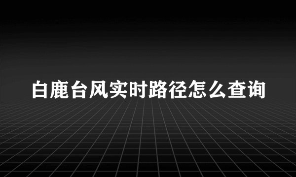 白鹿台风实时路径怎么查询