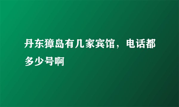 丹东獐岛有几家宾馆，电话都多少号啊