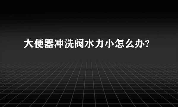 大便器冲洗阀水力小怎么办?