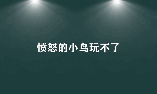 愤怒的小鸟玩不了