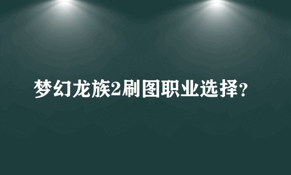 梦幻龙族2刷图职业选择？