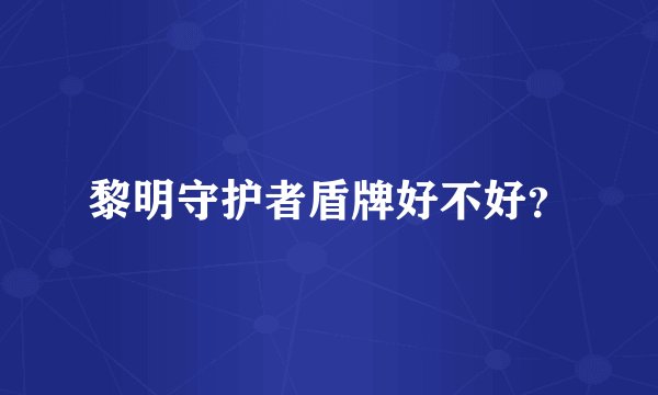 黎明守护者盾牌好不好？