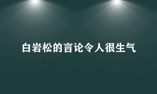 白岩松的言论令人很生气