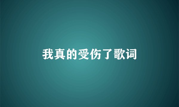 我真的受伤了歌词