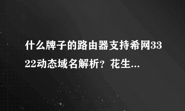 什么牌子的路由器支持希网3322动态域名解析？花生壳的就不需要了！
