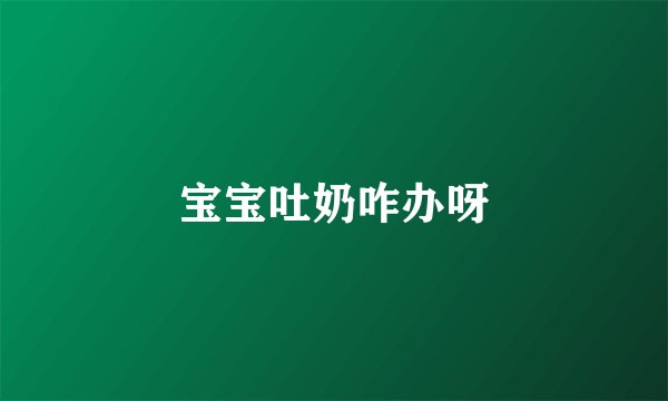 宝宝吐奶咋办呀