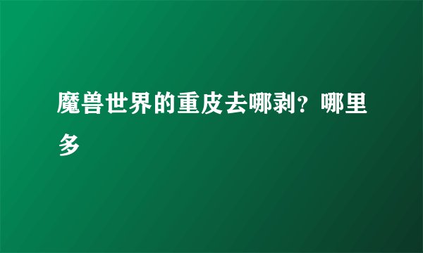 魔兽世界的重皮去哪剥？哪里多