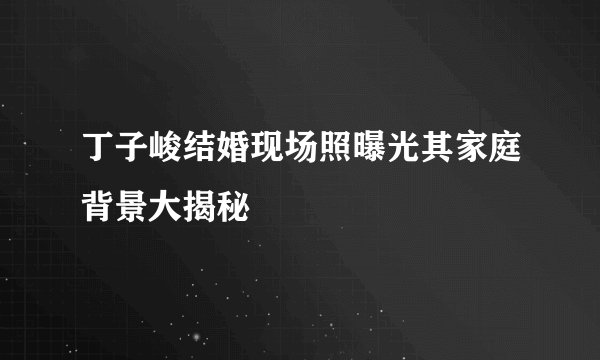 丁子峻结婚现场照曝光其家庭背景大揭秘