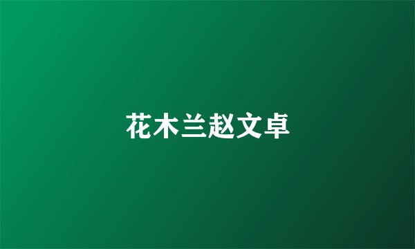 花木兰赵文卓